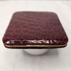 Patent Crocodile Leather Compact Mirror
